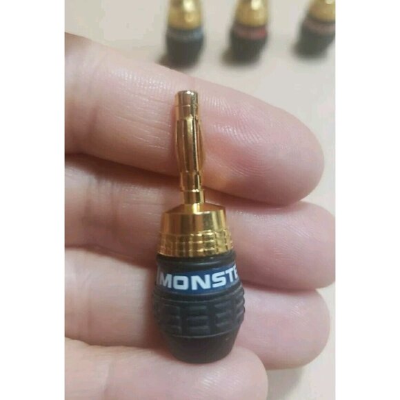 Monster Cable Speaker AMP Quick Lock Gold Plated Banana Plugs = 2 Blue Red Pairs - Picture 7 of 10